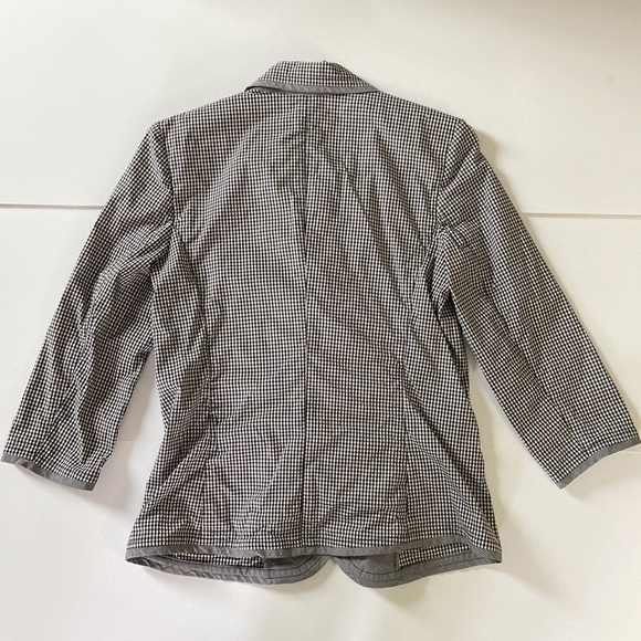 TALBOTS Black White Gingham Stretch Cotton Lightweight Blazer size 8 - Picture 4 of 4